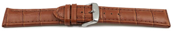 Schnellwechsel Uhrenarmband gepolstert Kroko Prägung Leder hellbraun TiT 18mm 20mm 22mm 24mm 26mm 28mm