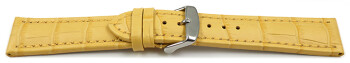 Schnellwechsel Uhrenarmband gepolstert Kroko Prägung Leder gelb TiT 18mm 20mm 22mm 24mm 26mm 28mm