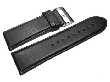 Uhrenarmband echt Leder glatt schwarz 26mm 28mm