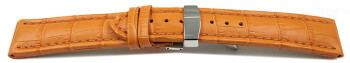 Uhrenarmband Kippfaltschließe Leder Kroko orange TiT 18mm 20mm 22mm 24mm
