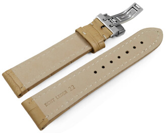 Uhrenarmband Kippfaltschließe Leder Kroko sand 18mm...