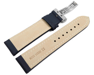 XL Uhrenarmband Kippfaltschließe Glatt dunkelblau...