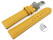 XL Schnellwechsel Uhrenarmband Kippfaltschließe Leder genarbt gelb 18mm 20mm 22mm 24mm