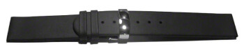 Uhrenarmband Kippfaltschließe hydrophobiertes Leder schwarz 18mm 20mm 22mm 24mm