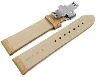 Uhrenarmband mit Butterfly Schließe Leder Kroko...