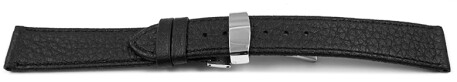 Uhrenarmband Kippfaltschließe Hirschleder ohne Polster schwarz 14mm 16mm 18mm 20mm 22mm