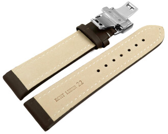 XL Uhrenarmband Butterfly Leder Glatt dunkelbraun TiT...