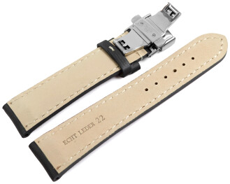 Uhrenband mit Butterfly stark gepolstert glatt grau 18mm...