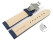 XL Schnellwechsel Uhrenband Leder Butterfly gepolstert genarbt blau TiT