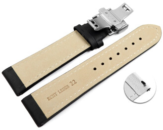 XL Schnellwechsel Uhrenarmband mit Butterfly Leder Glatt...