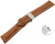 Schnellwechsel Uhrenband mit Butterfly stark gepolstert glatt hellbraun 18mm 20mm 22mm 24mm