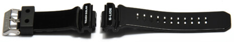 Uhrenarmband Casio für GWX-8900B, GWX-8900B-7ER, Kunststoff, schwarz, glänzend (Klavierlackoptik)