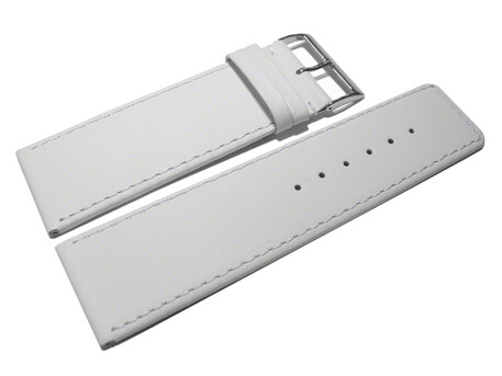 Uhrenarmband - Leder - glatt - weiß - 30, 32, 34,...