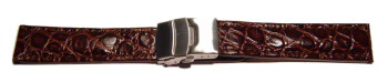 Faltschließe Uhrenarmband Leder African dunkelbraun 18mm 20mm 22mm 24mm
