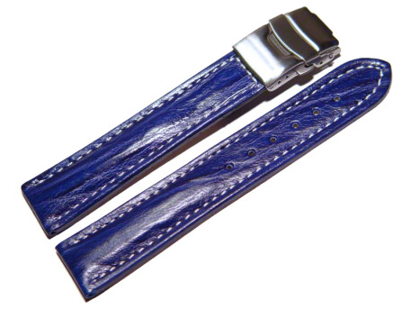 Faltschließe Uhrenarmband Bark blau 18mm 20mm 22mm...