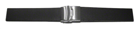 Faltschließe Silikon Glatt schwarz 18mm 20mm 22mm